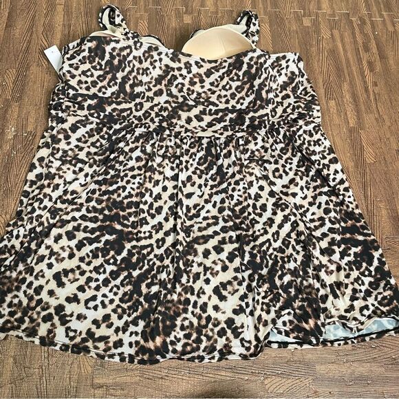 Swimsuits For‎ All Leopard Cheetah Animal Print One Piece Slimming Swimdress 34 - Picture 4 of 4